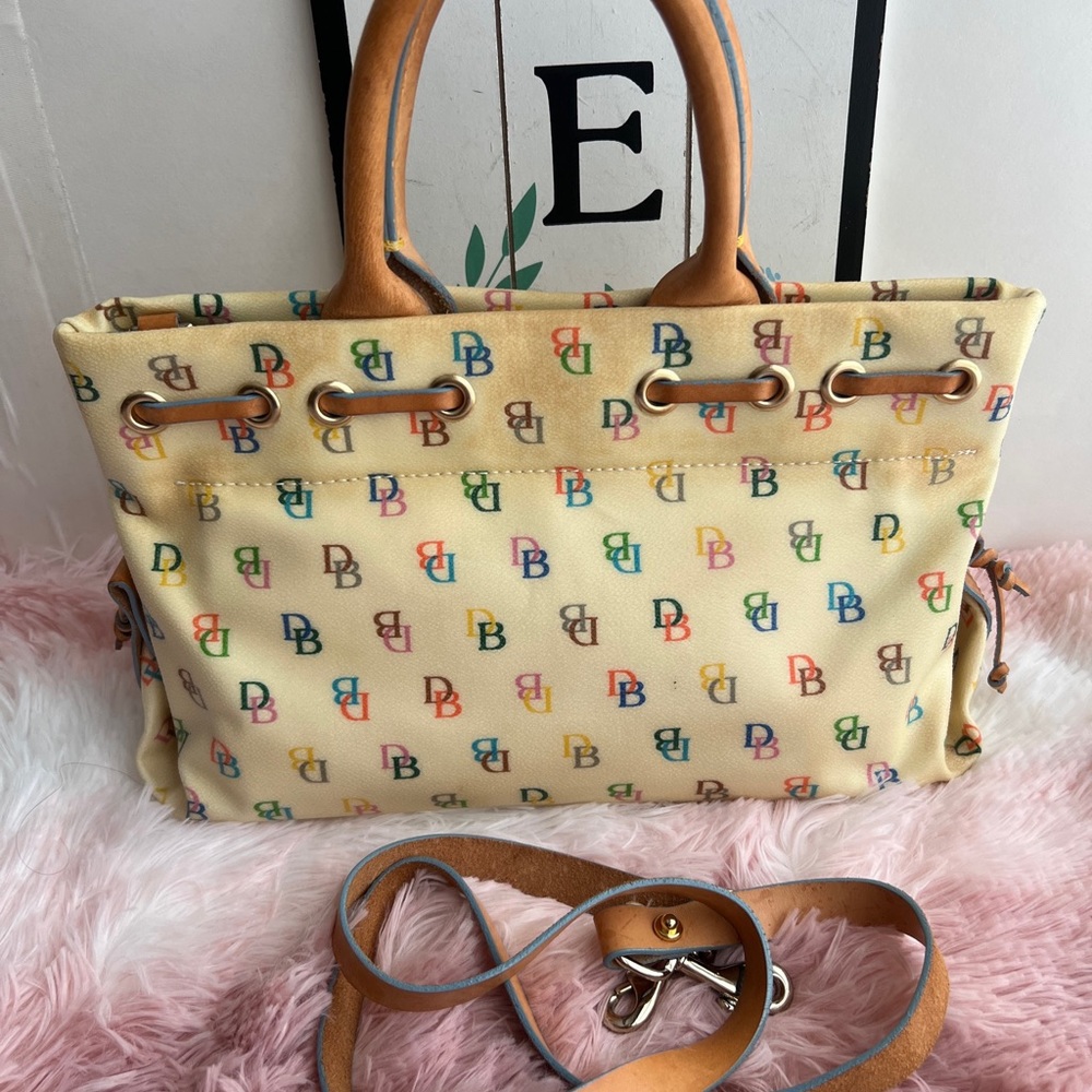 Vintage Dooney & Bourke Rainbow Monogram Handbag Crossbody Bag - Picture 4 of 9